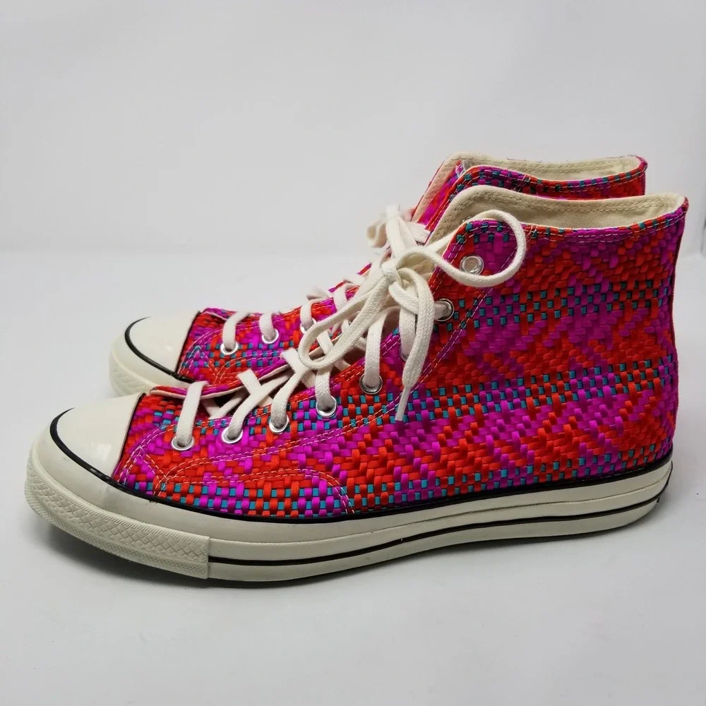 Converse Chuck 70 High Top Culture Weave Cherry Red/Pink Pop Size 13 167990c - Picture 6 of 16